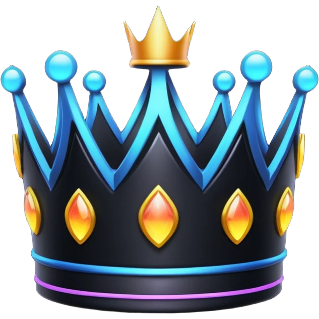 couronne noir qui brille neon emoji