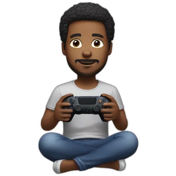 a man is playing ps5 emoji