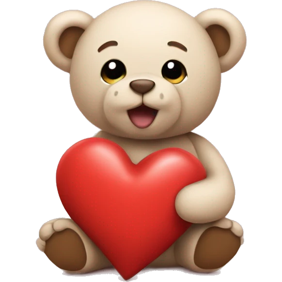 heart with little teddy bear emoji