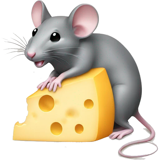 Mouse and cheese  emoji
