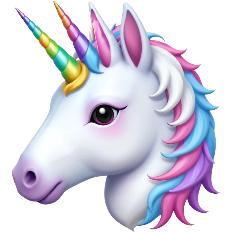 unicorn head, cute emoji