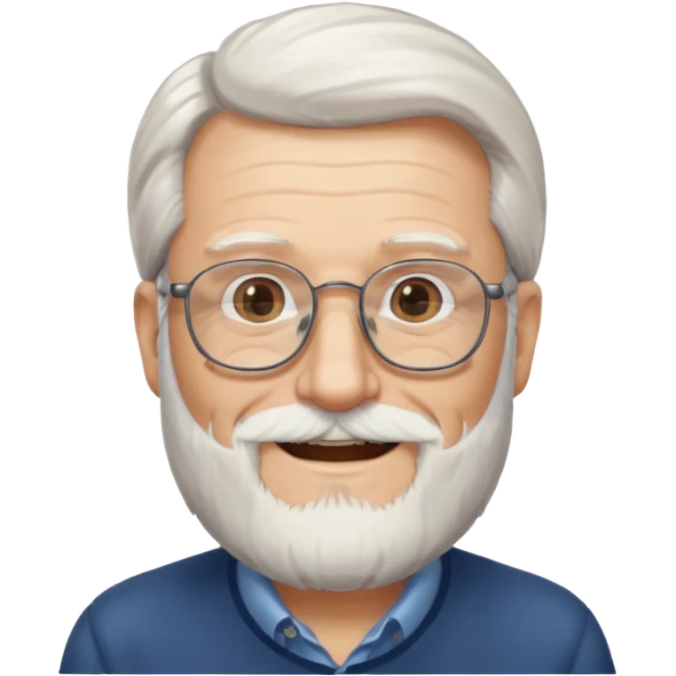old man with long hair and beard wearing glasses  emoji