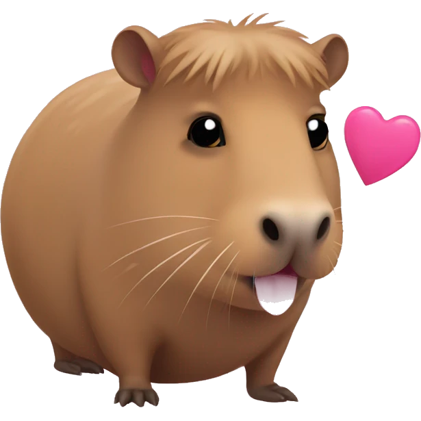 capybara with pink hearts emoji