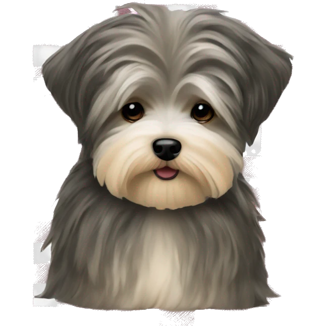 Havanese with tartan collar  emoji