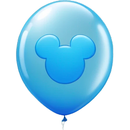 Micky Mouse ears icon solid blue balloon inside a clear balloon emoji