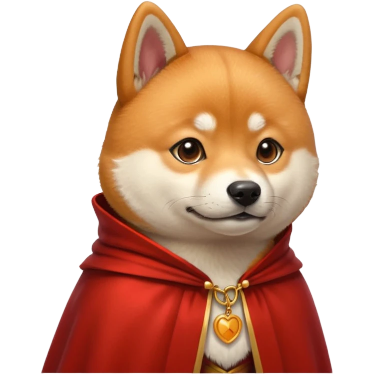 Shiba Dog in red collar cloak emoji