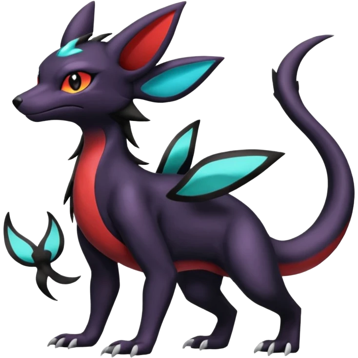 Shiny Salandit-Umbreon-Zorua-Noivern-Noibat-Hybrid (Full body) emoji