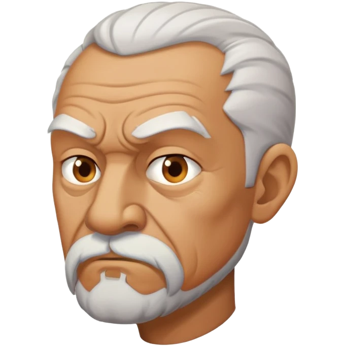 old angry man in profile view with a goatee emoji
