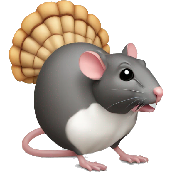 Rat shaped like turkey emoji