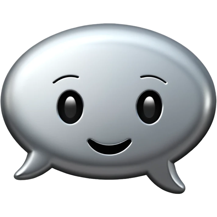  chat burbulas juodai baltas su mettalic efektu emoji