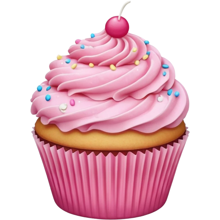 Cupcake with pink icing emoji