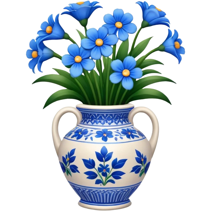 vase of blue flowers emoji