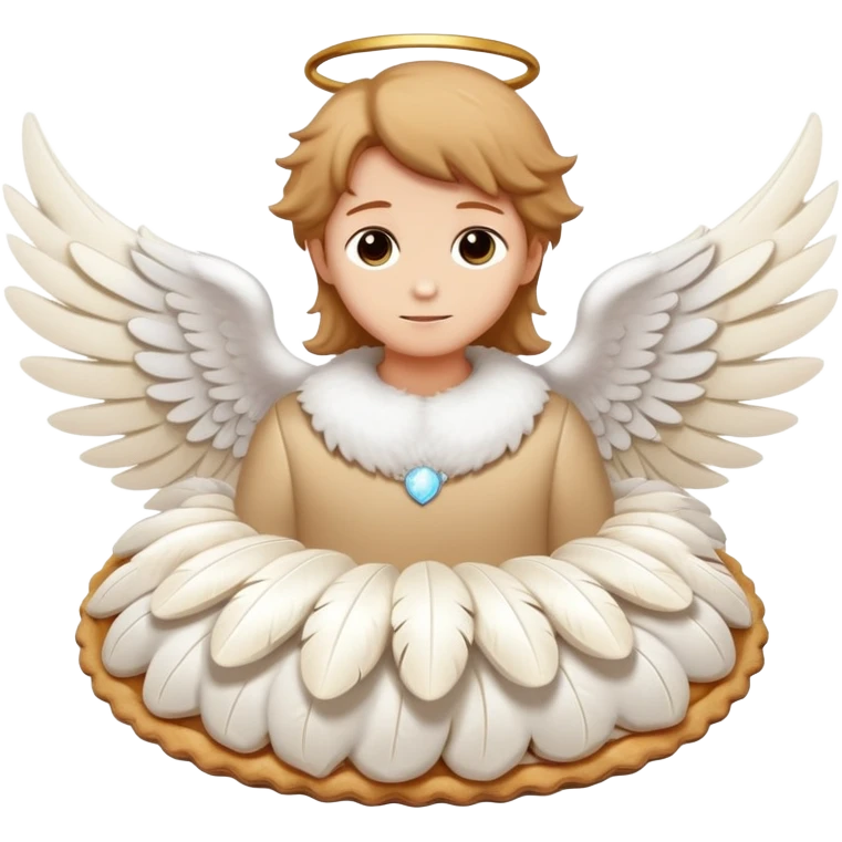 a cream pie flying with angel wings emoji