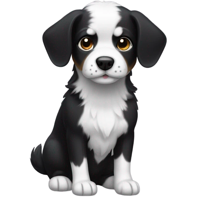 Little black white dog emoji