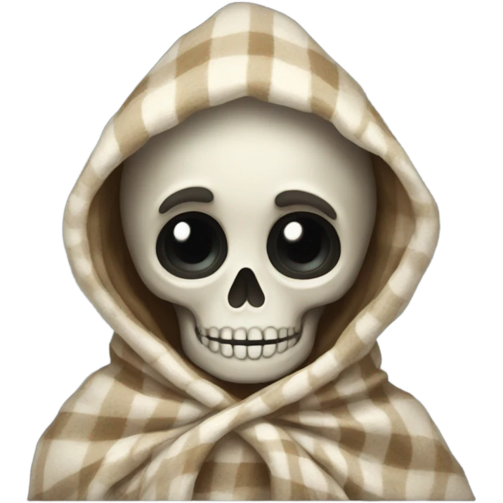 Sweet skeleton wearing blanket  emoji