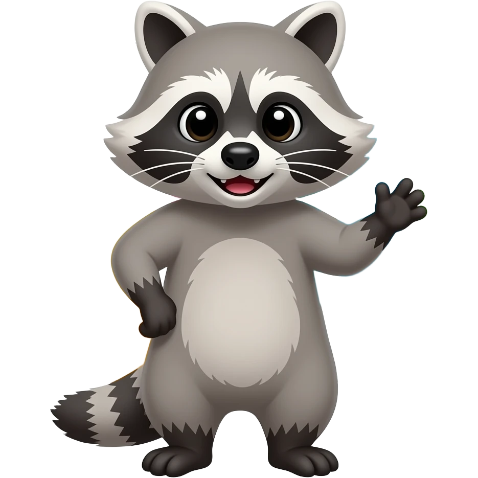 raccoon presenting in front of a colored chart emoji