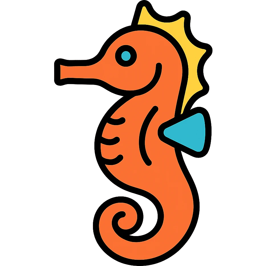 colored seahorse icon emoji