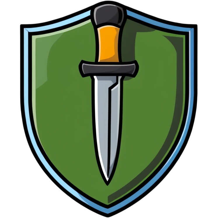 shield and knife cartoon sticker emoji