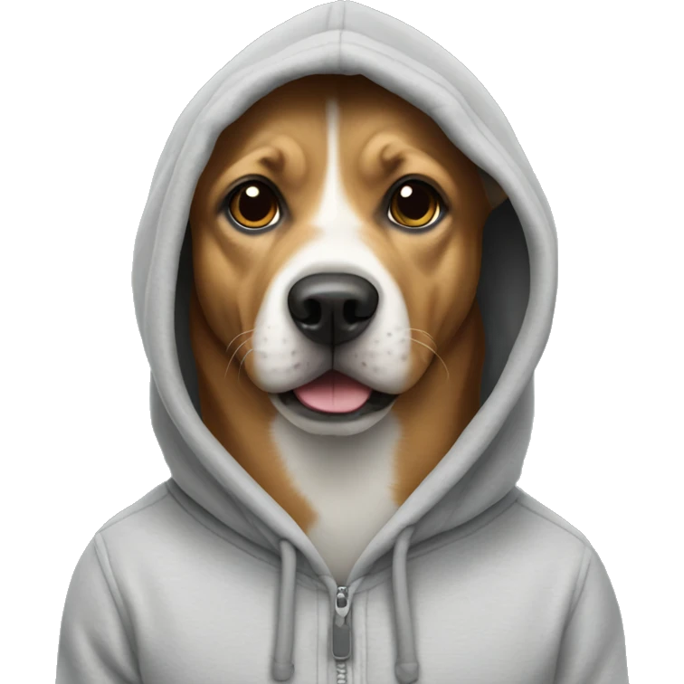 Dog wearing a hoodie emoji