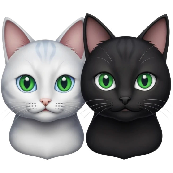 You can make an emoji of two cats looking at each other, one black and the other gray. emoji
