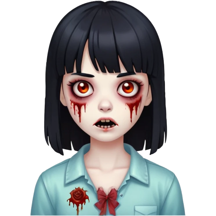 Zombei girl black hair e franj emoji