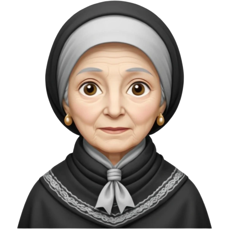orthodox jewish woman with kerchief tied by neck circa. 1890 make into greyscale elderly emoji