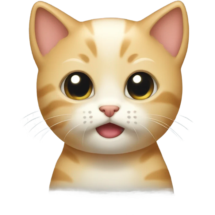 kitten sweating emoji