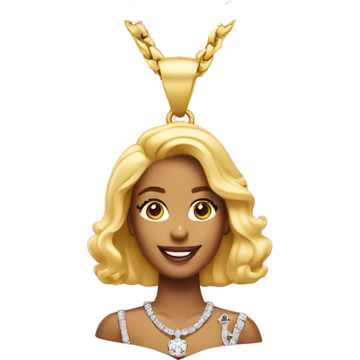 Necklace with Diamond Barbie pendant  emoji
