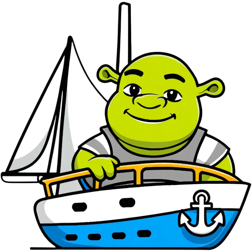 Shrek on a yacht emoji