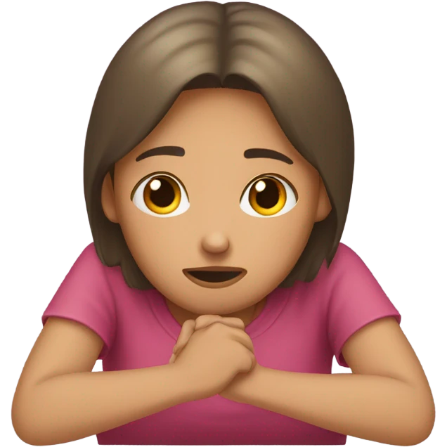  girl ashamed of herself of hiding face in hands emoji