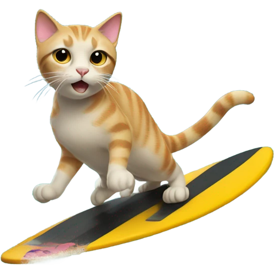 Cat surfing emoji