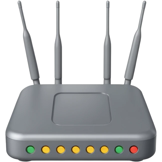 a real, highly realistic modem with antennas emoji