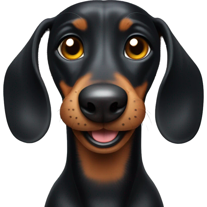 Black dachshund with a smile emoji