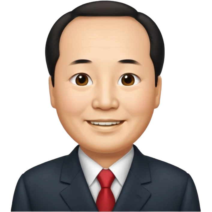 Mao zedong with receding hairline smiling emoji
