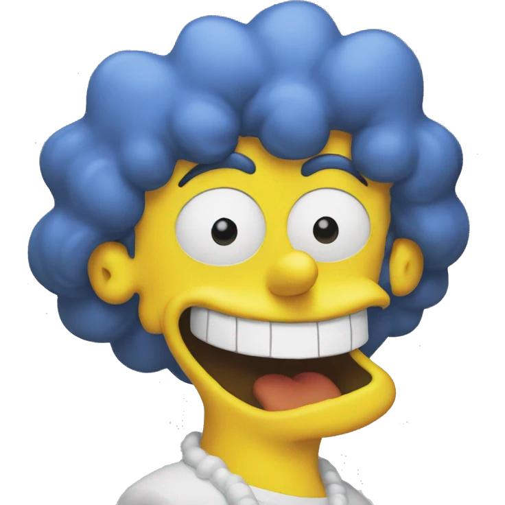 Marge simpsons with eyesdrinking emoji