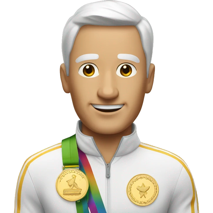 man with gold medal, text "Bester Mann" emoji
