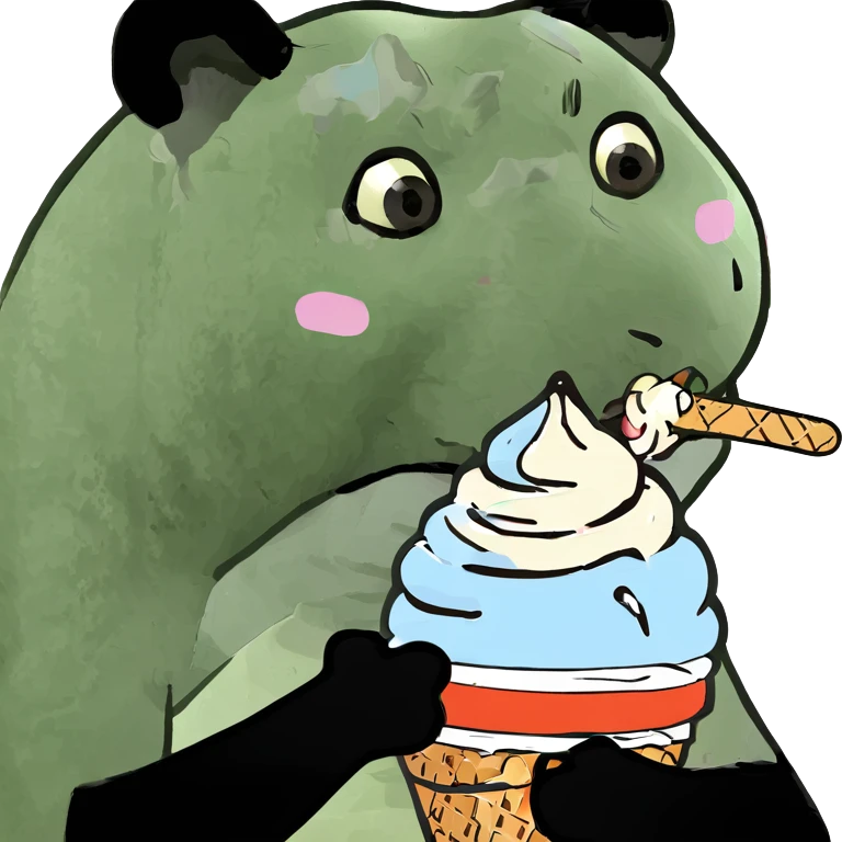 Panda eating ice cream emoji