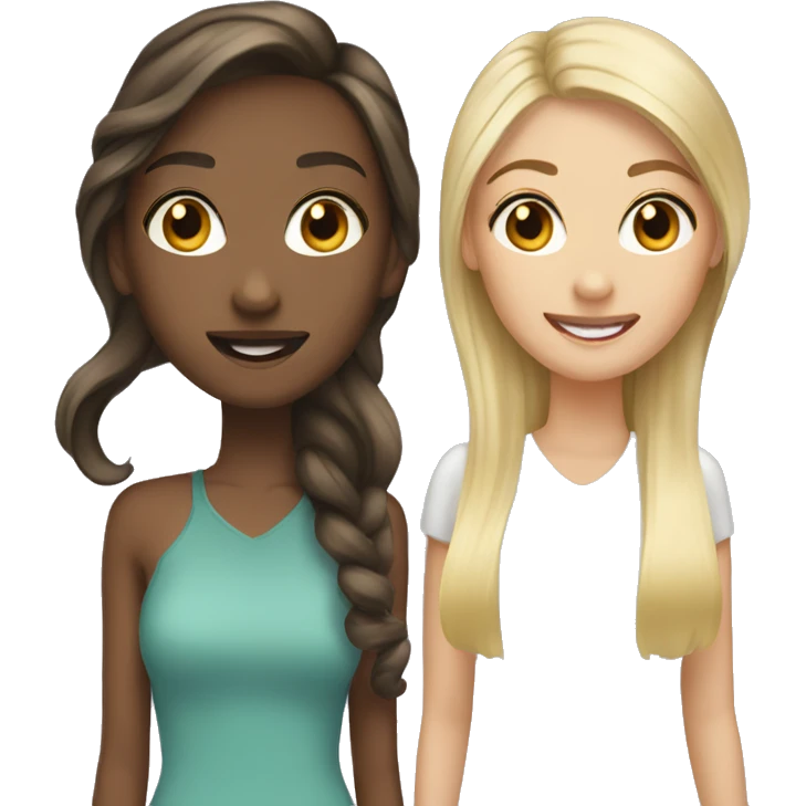 Work besties one with blonde and one with brunette hair emoji