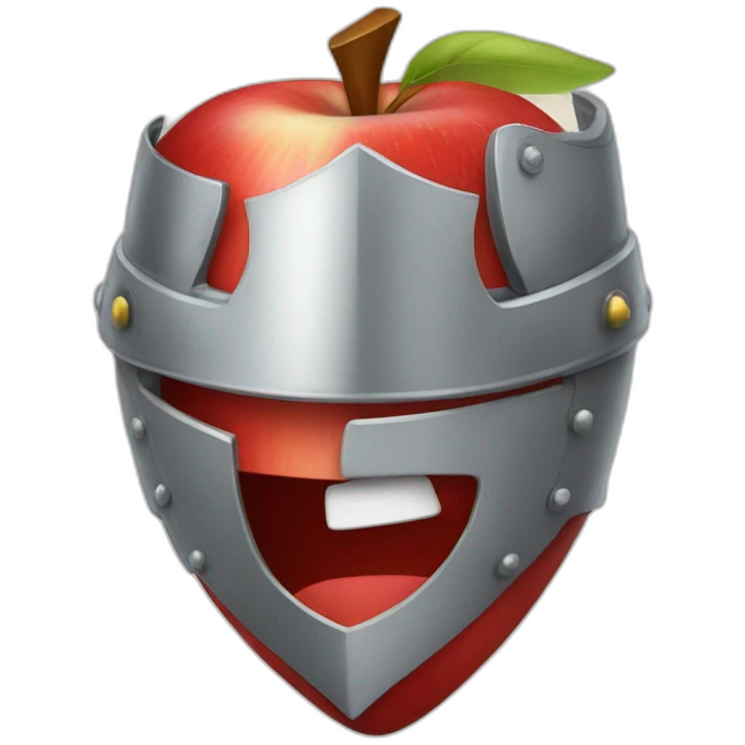 smiling red apple dressed as a knight emoji