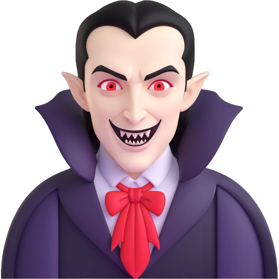 Count Dracula with pale skin and vampire fangs emoji