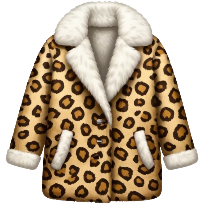 Fluffy animal-print coat  emoji
