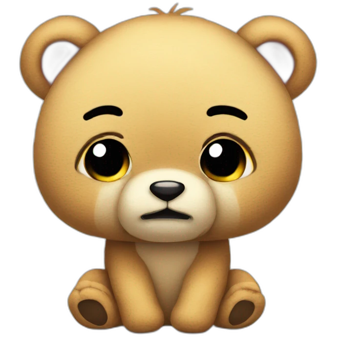 Offended cute cuddly toy emoji