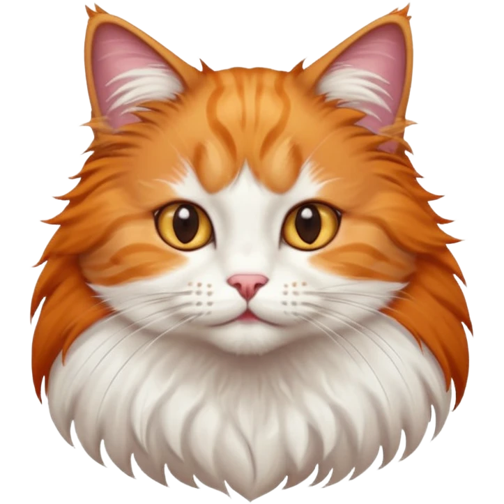 A cat with hair and nails emoji