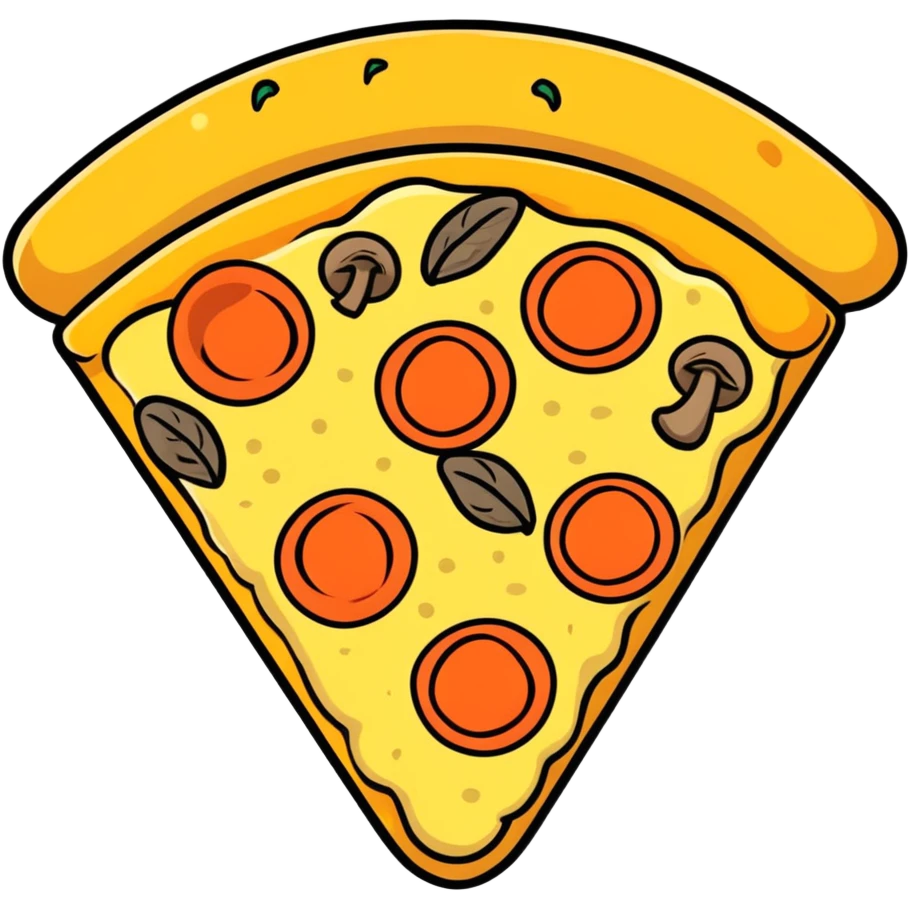 Cheese and Mushroom pizza no leaves  emoji