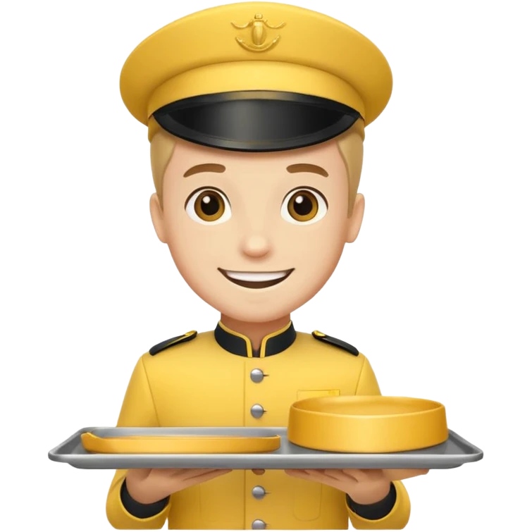 bell boy in yellow uniform emoji