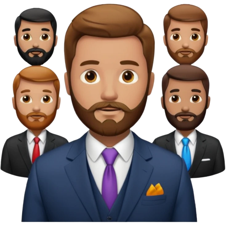 suit man,beard,different suit colors. emoji