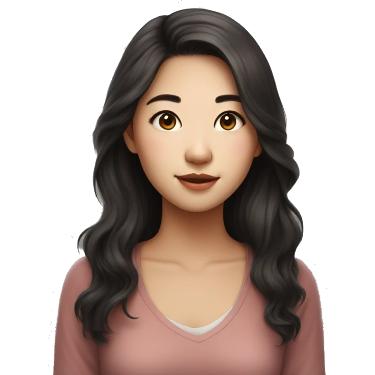  realistic style, realistic lighting, young 24-year-old Latin Korean girl emoji