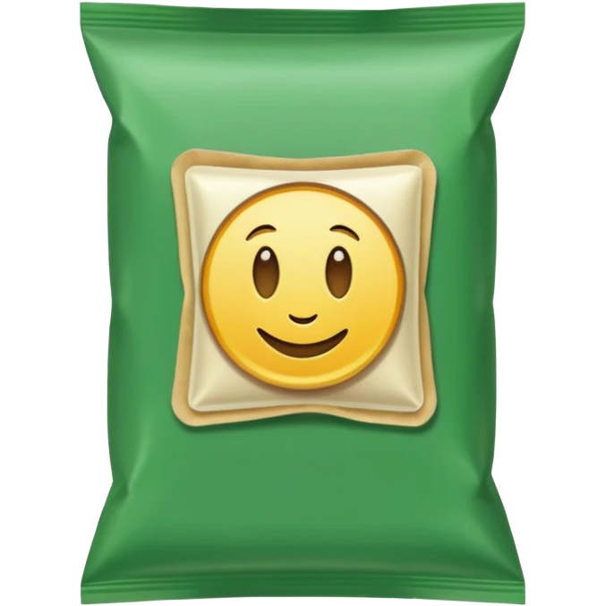 green pacaged chip with a chip image on it without writing emoji