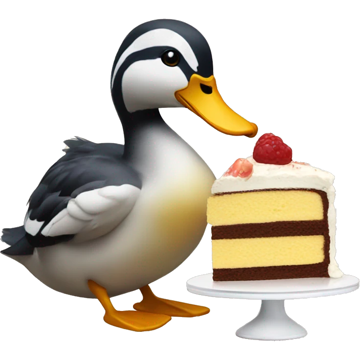 Duck eating a cake emoji