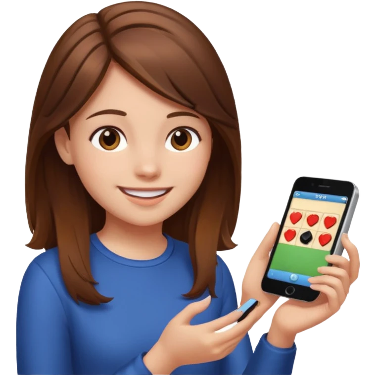 Brown hair Girl playing game emoji